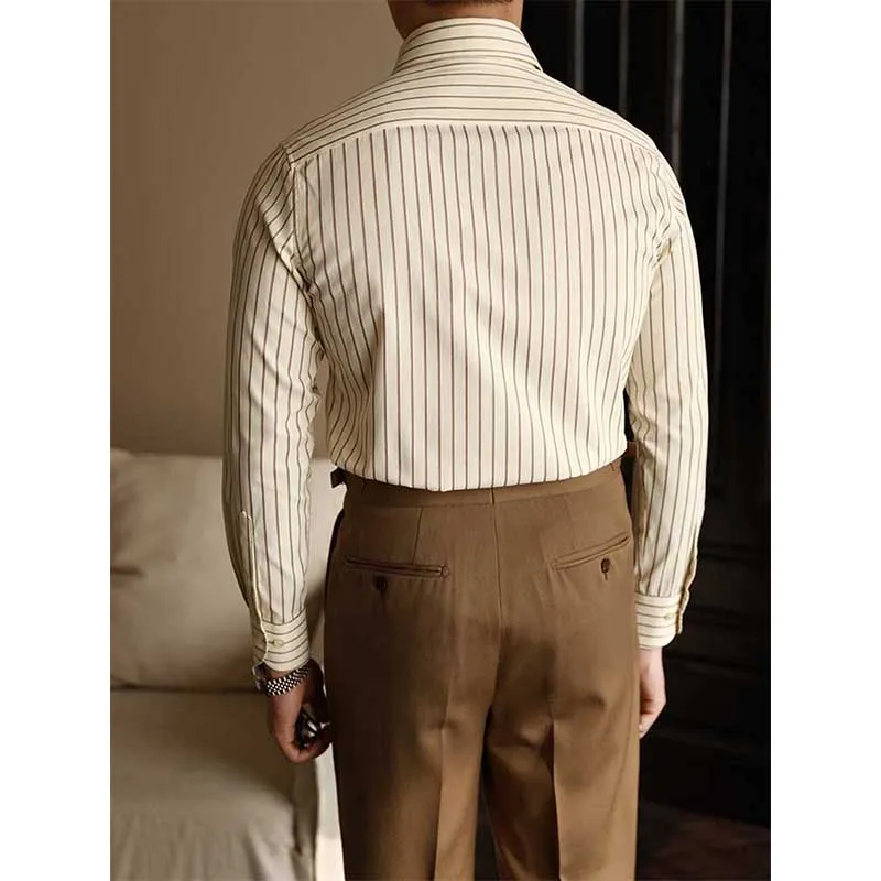 Men's Business Casual Striped Button Down Shirt