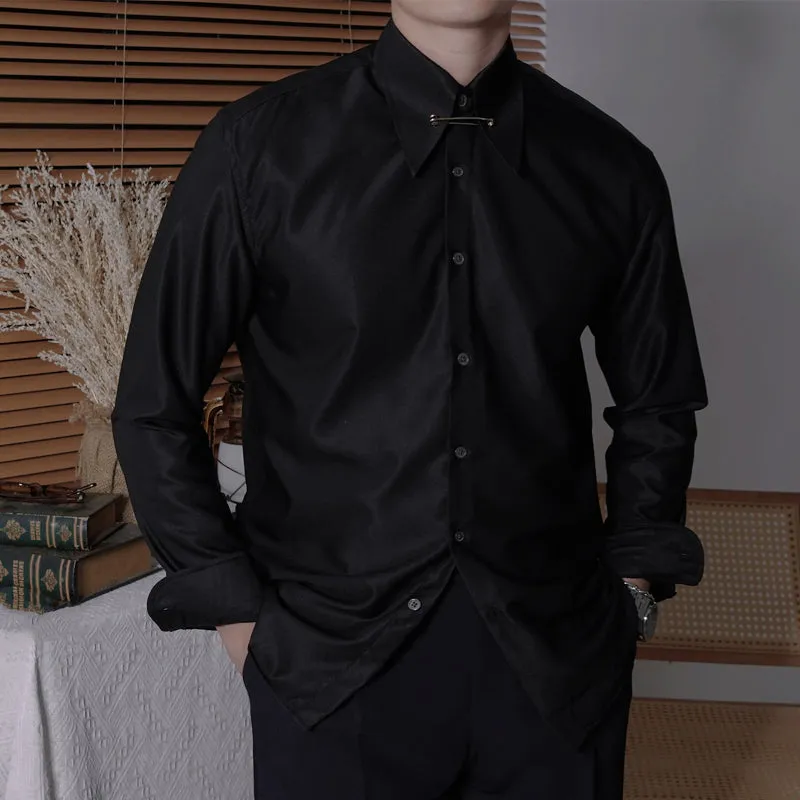 Men's Business Slim Fit Long Sleeve Casual Shirt