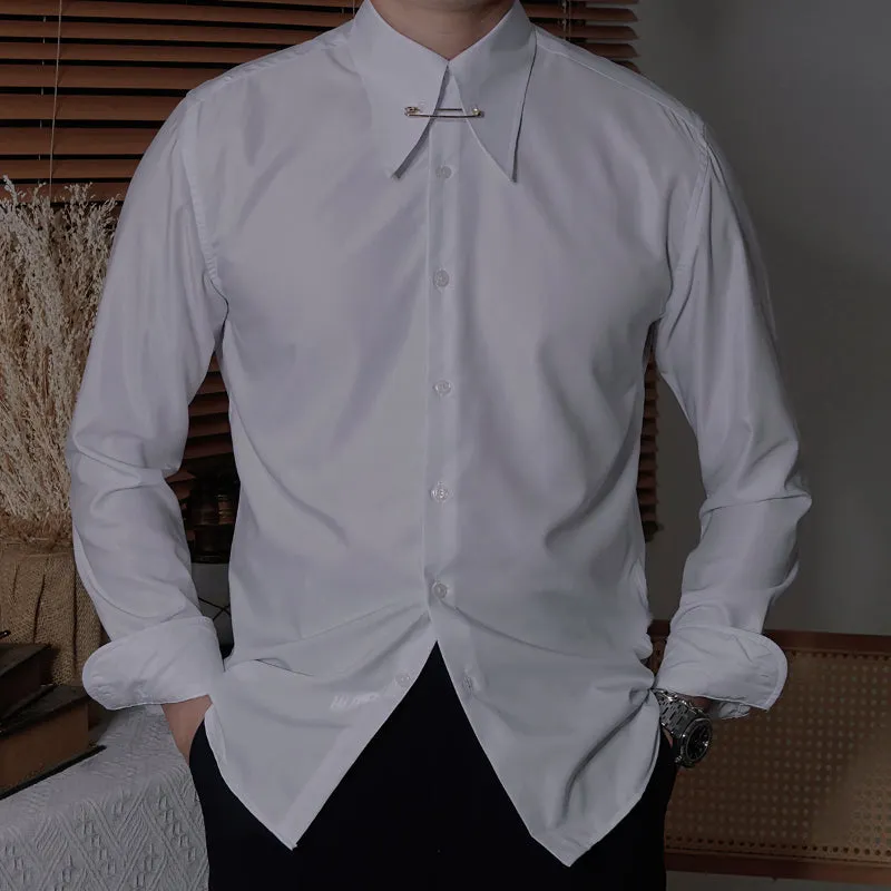 Men's Business Slim Fit Long Sleeve Casual Shirt