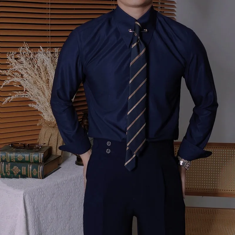 Men's Business Slim Fit Long Sleeve Casual Shirt