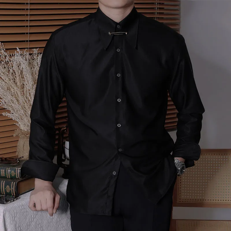 Men's Business Slim Fit Long Sleeve Casual Shirt