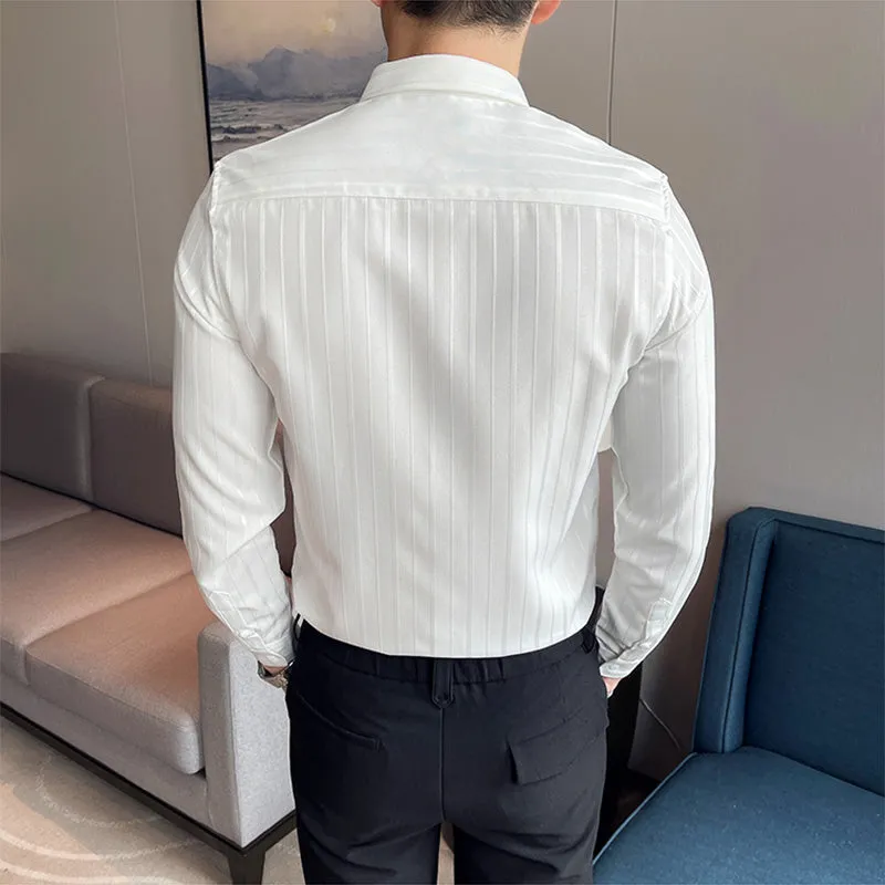Men's Business Slim Striped Shirt