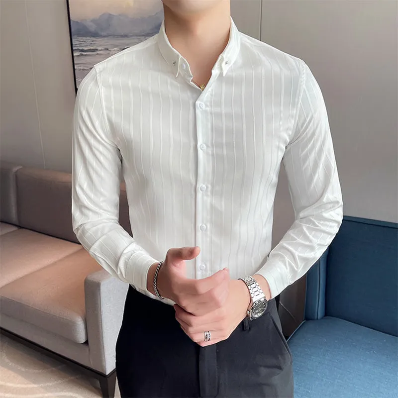 Men's Business Slim Striped Shirt