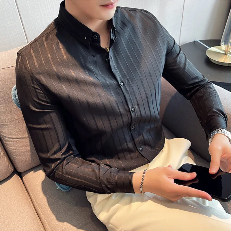 Men's Business Slim Striped Shirt