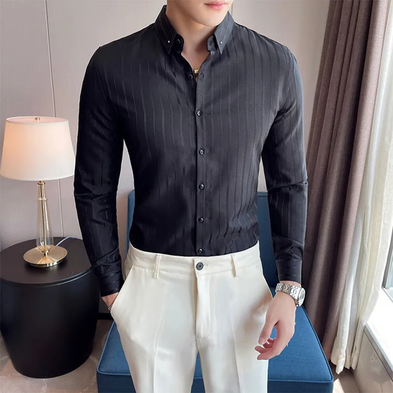 Men's Business Slim Striped Shirt