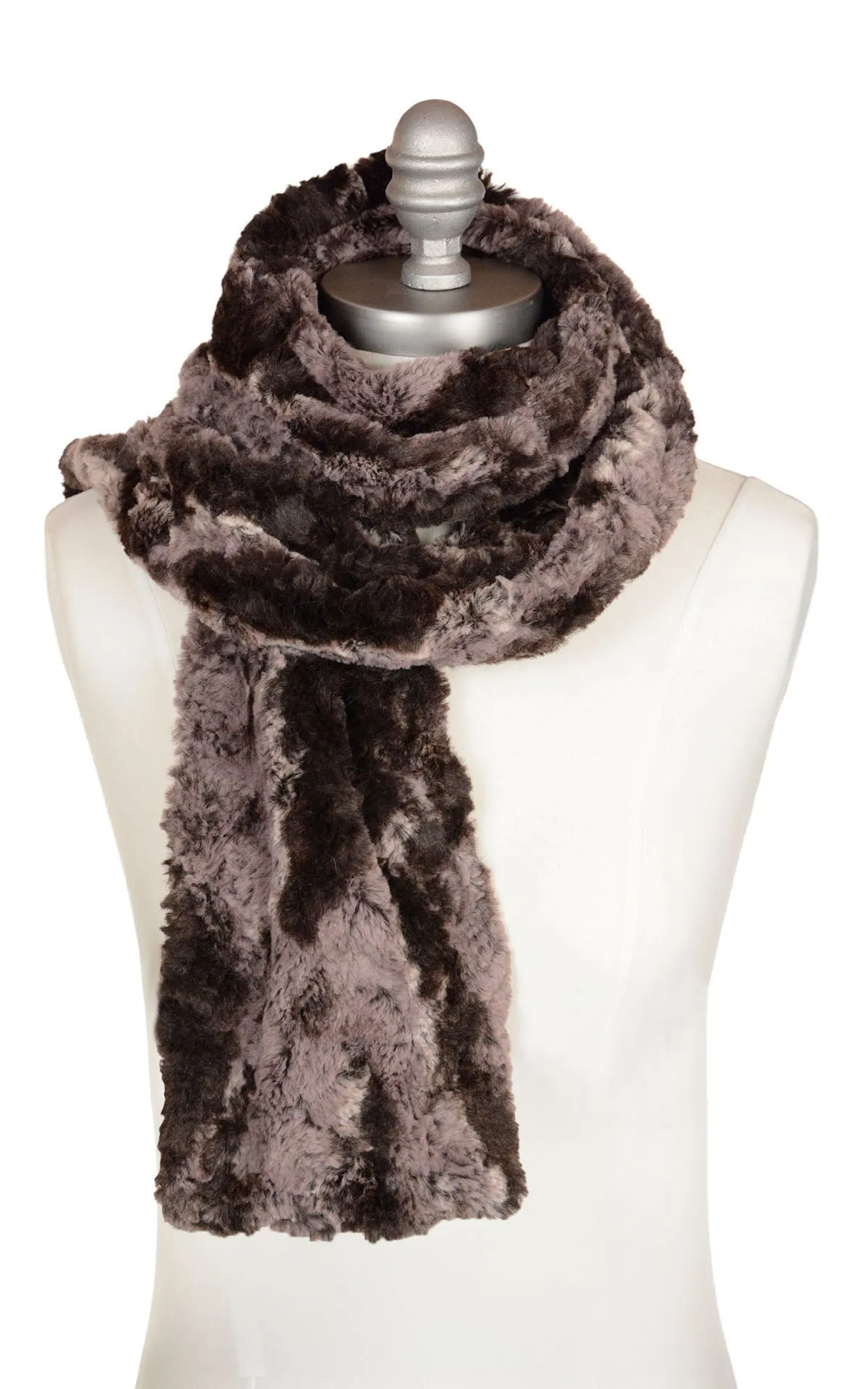Men's Classic Scarf - Luxury Faux Fur in Mocha