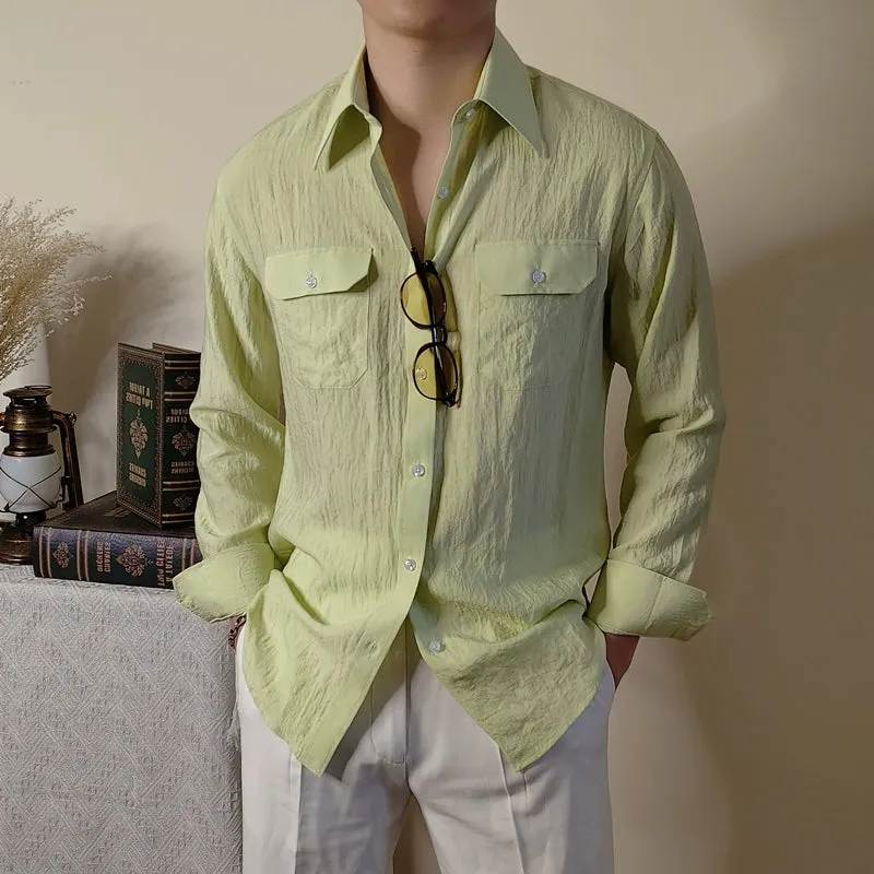 Men's Cotton and Linen Casual Loose Shirt