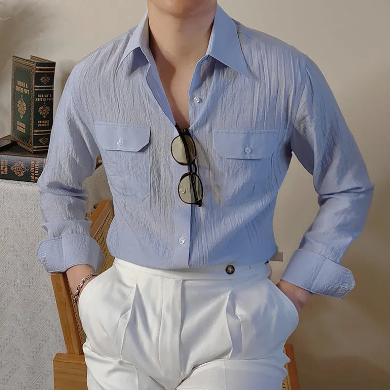 Men's Cotton and Linen Casual Loose Shirt