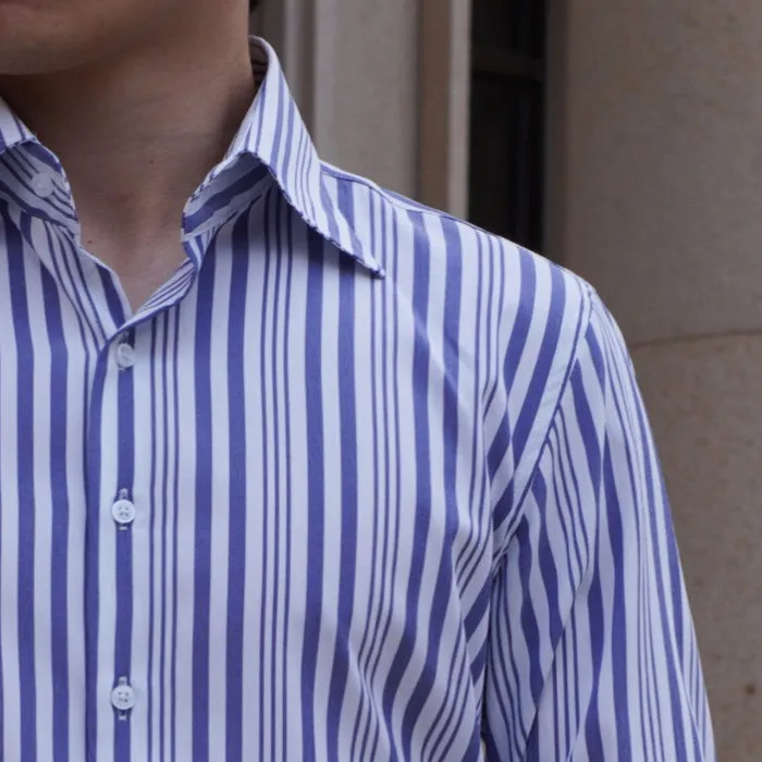 Men's French Collar Striped Business Non-iron Long-sleeved Shirt