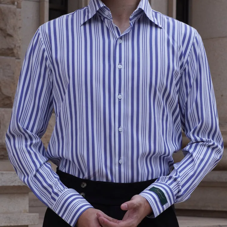 Men's French Collar Striped Business Non-iron Long-sleeved Shirt