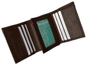 Men's premium genuine leather credit card ID trifold wallet P1107