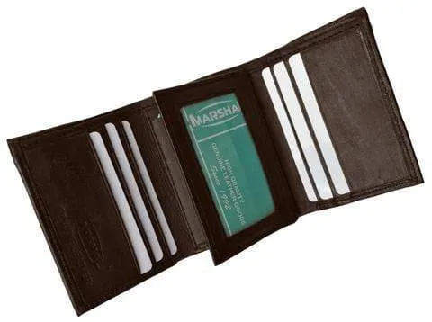 Men's premium genuine leather credit card ID trifold wallet P1107