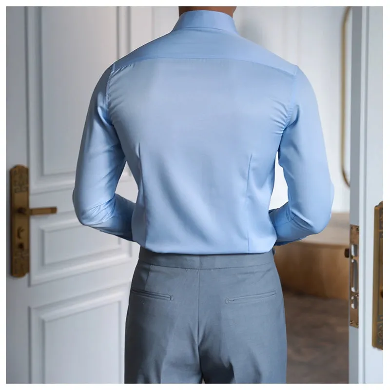 Men's Slim Fit Business Casual Long Sleeve Shirt
