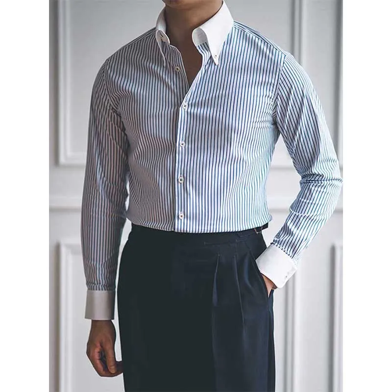 Men's Vintage Business Casual Striped Shirt