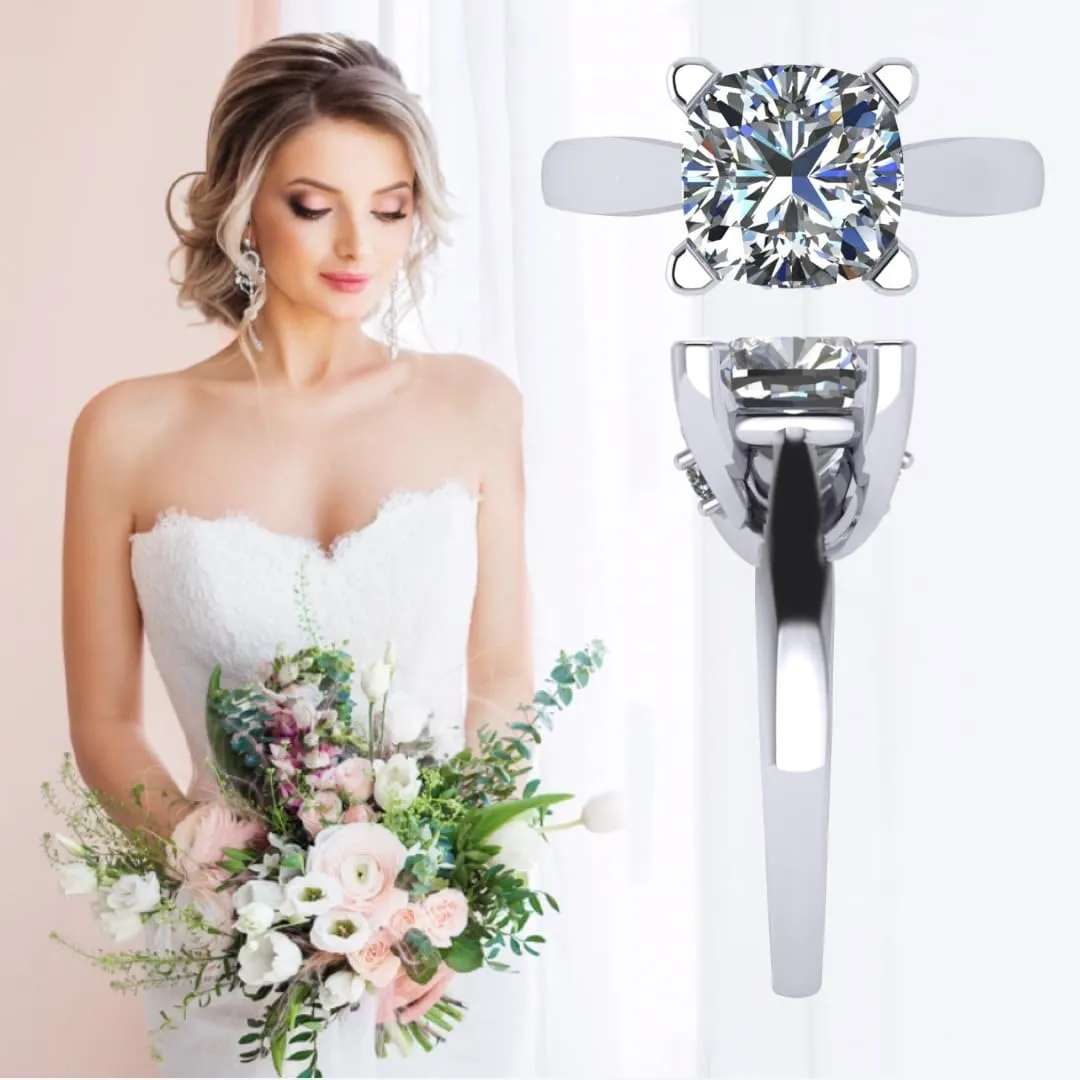 NANA Jewels 1to4ct Simulated Diamond Engagement ring Round-Princess-Cushion-Asscher Solitaire Lucita Cz & Silver