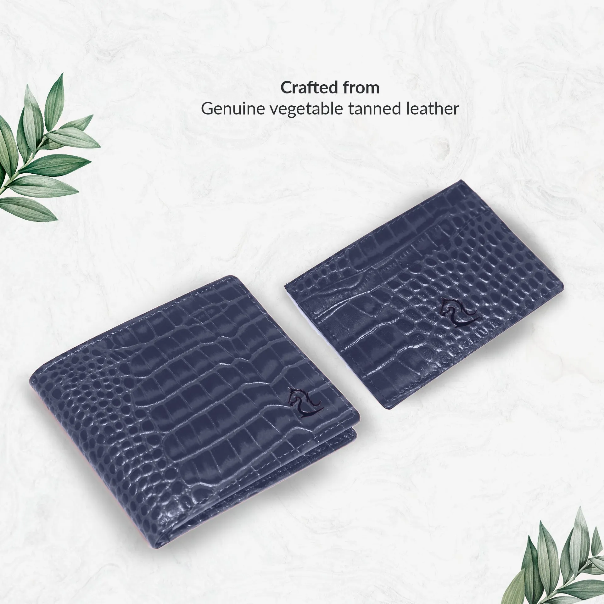 Navy 10148 Wallet & 10119 Cardholder Combo for Men