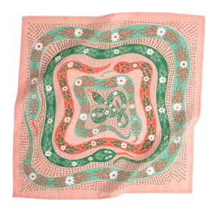 No. 069 Snakes Pink Bandana