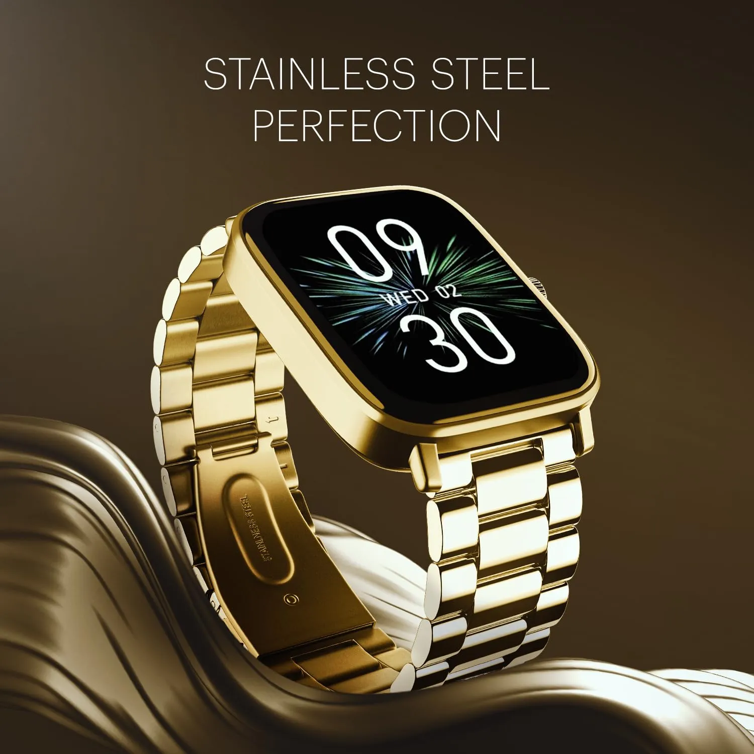 Noise Quad Call 1.81" Display, Bluetooth Calling Smart Watch, AI Voice Assistance, 160 Hrs Battery Life, Metallic Build, in-Built Games, 100 Sports Modes, 100  Watch Faces (Elite Gold)