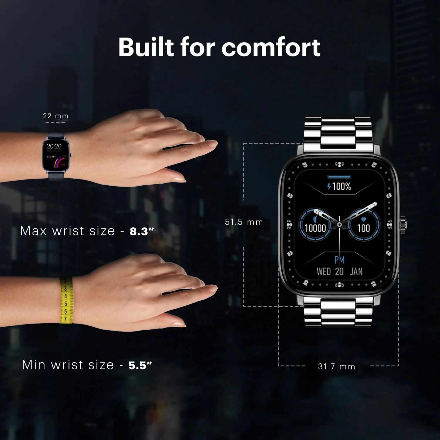 Noise Quad Call 1.81" Display, Bluetooth Calling Smart Watch, AI Voice Assistance, 160 Hrs Battery Life, Metallic Build, in-Built Games, 100 Sports Modes, 100  Watch Faces (Elite Gold)