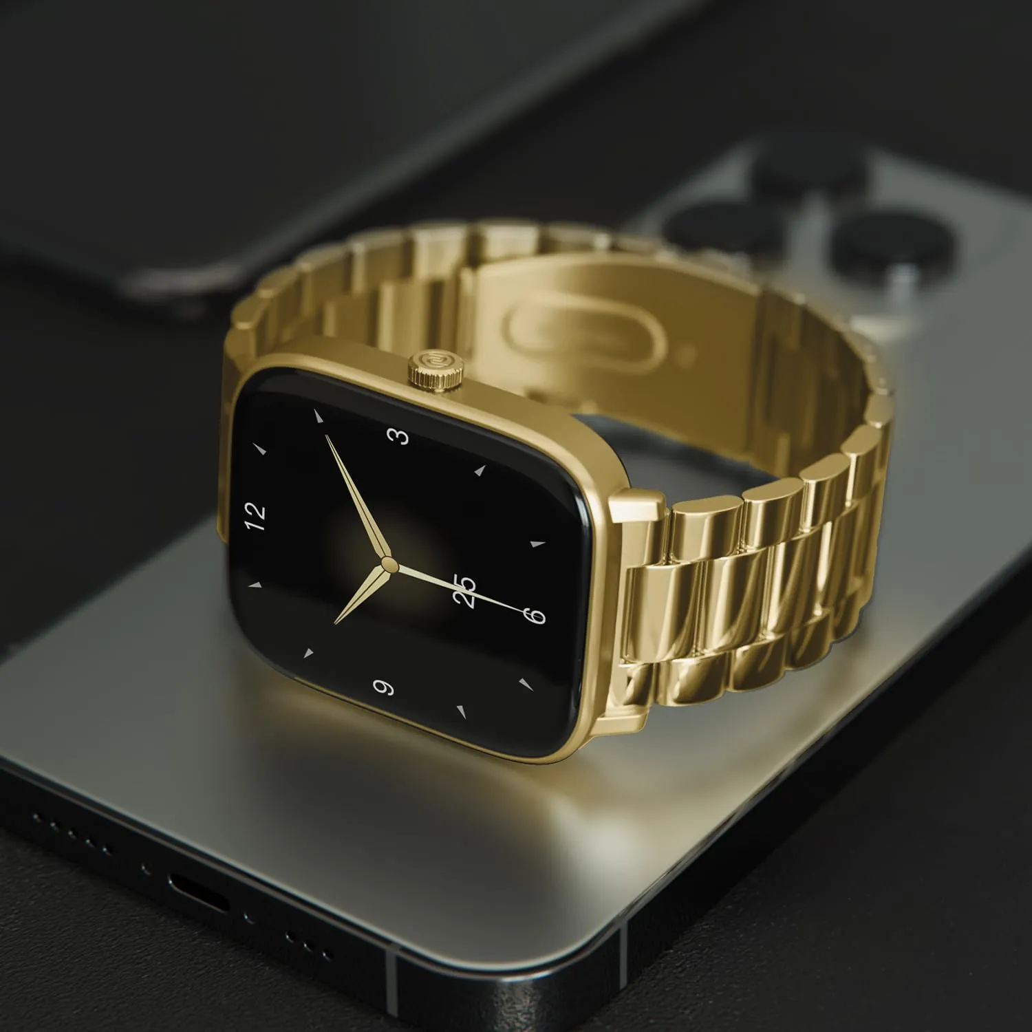 Noise Quad Call 1.81" Display, Bluetooth Calling Smart Watch, AI Voice Assistance, 160 Hrs Battery Life, Metallic Build, in-Built Games, 100 Sports Modes, 100  Watch Faces (Elite Gold)