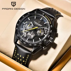 PAGANI DESIGN 2024 Moon Watch, VK63 Stylish Stainless Steel Glass Chronograph Quartz Watch For Men