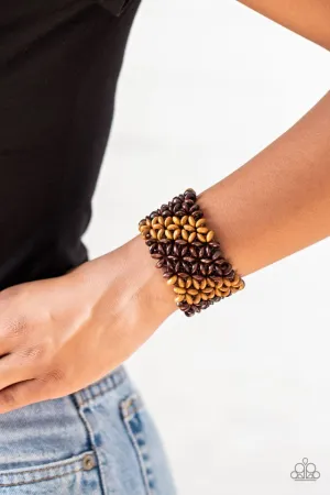 Paparazzi Bracelet ~ Island Expression - Brown