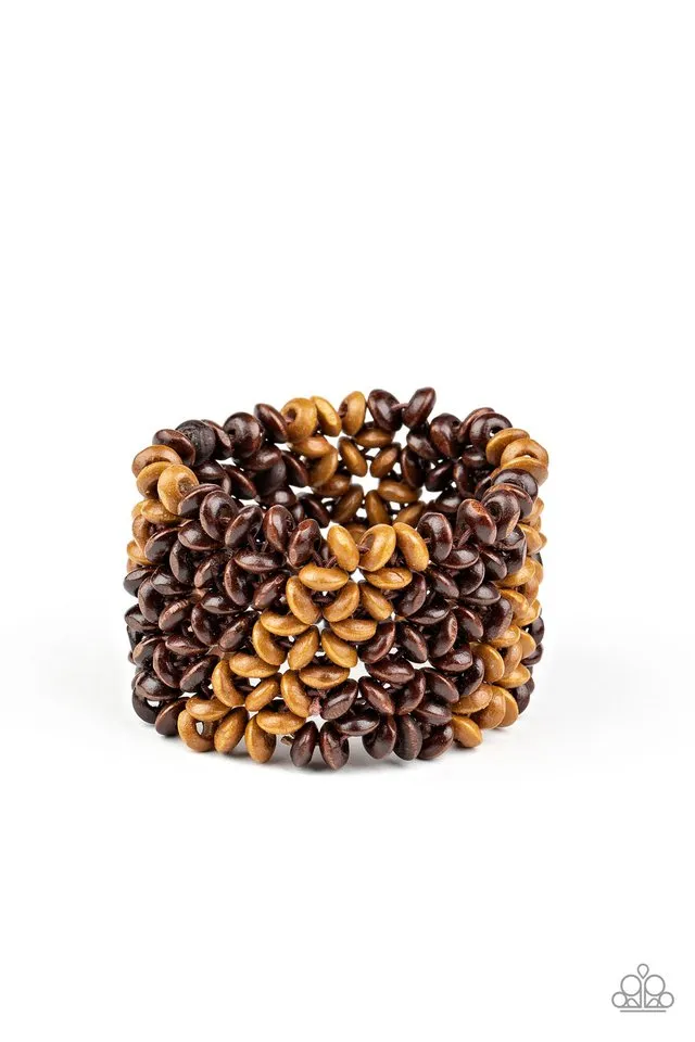 Paparazzi Bracelet ~ Island Expression - Brown