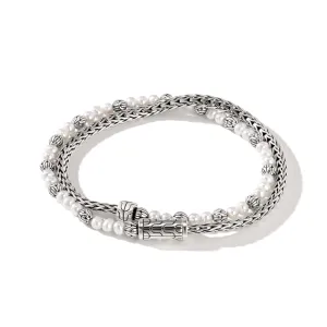Pearl Chain Double Wrap, Sterling Silver|BB900635
