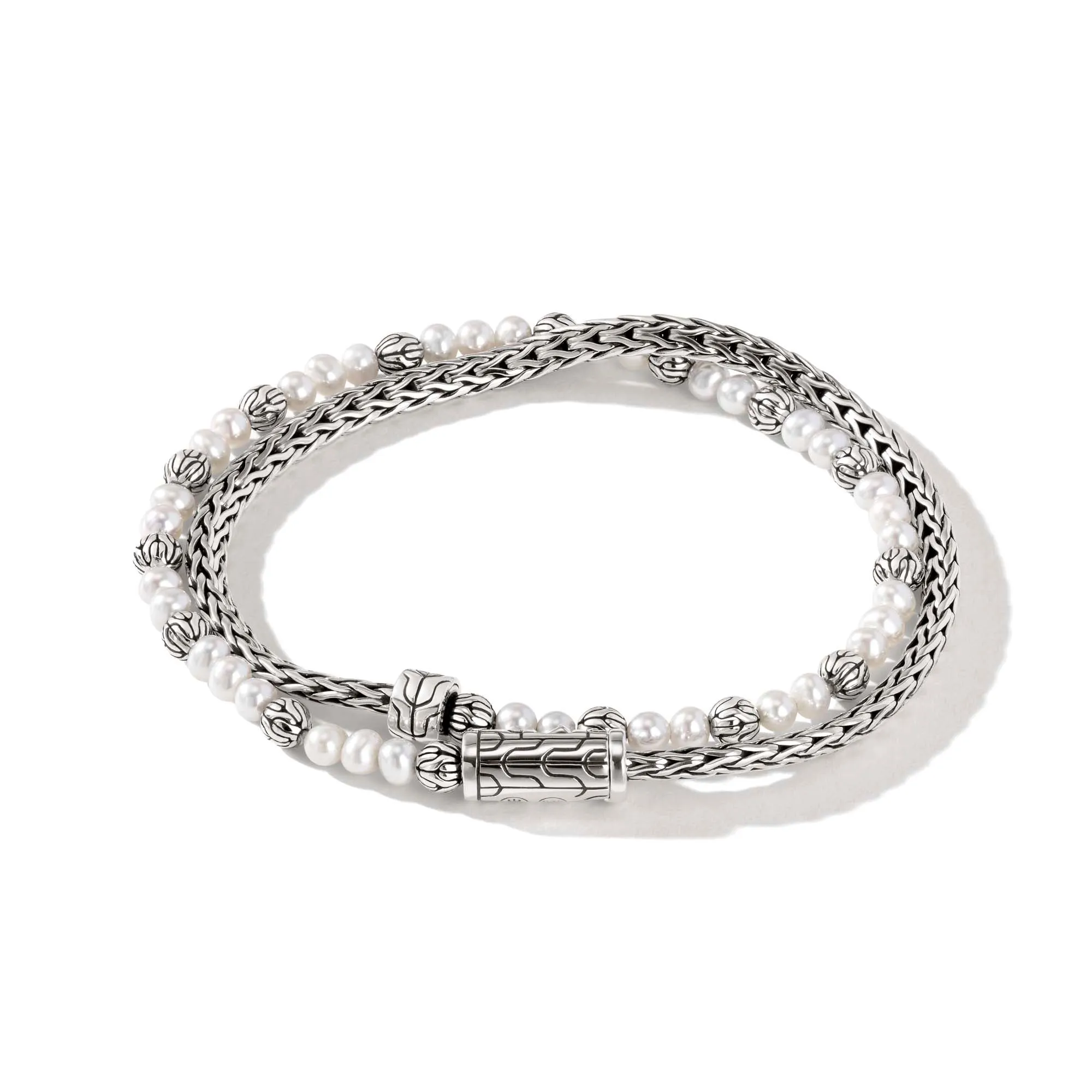 Pearl Chain Double Wrap, Sterling Silver|BB900635
