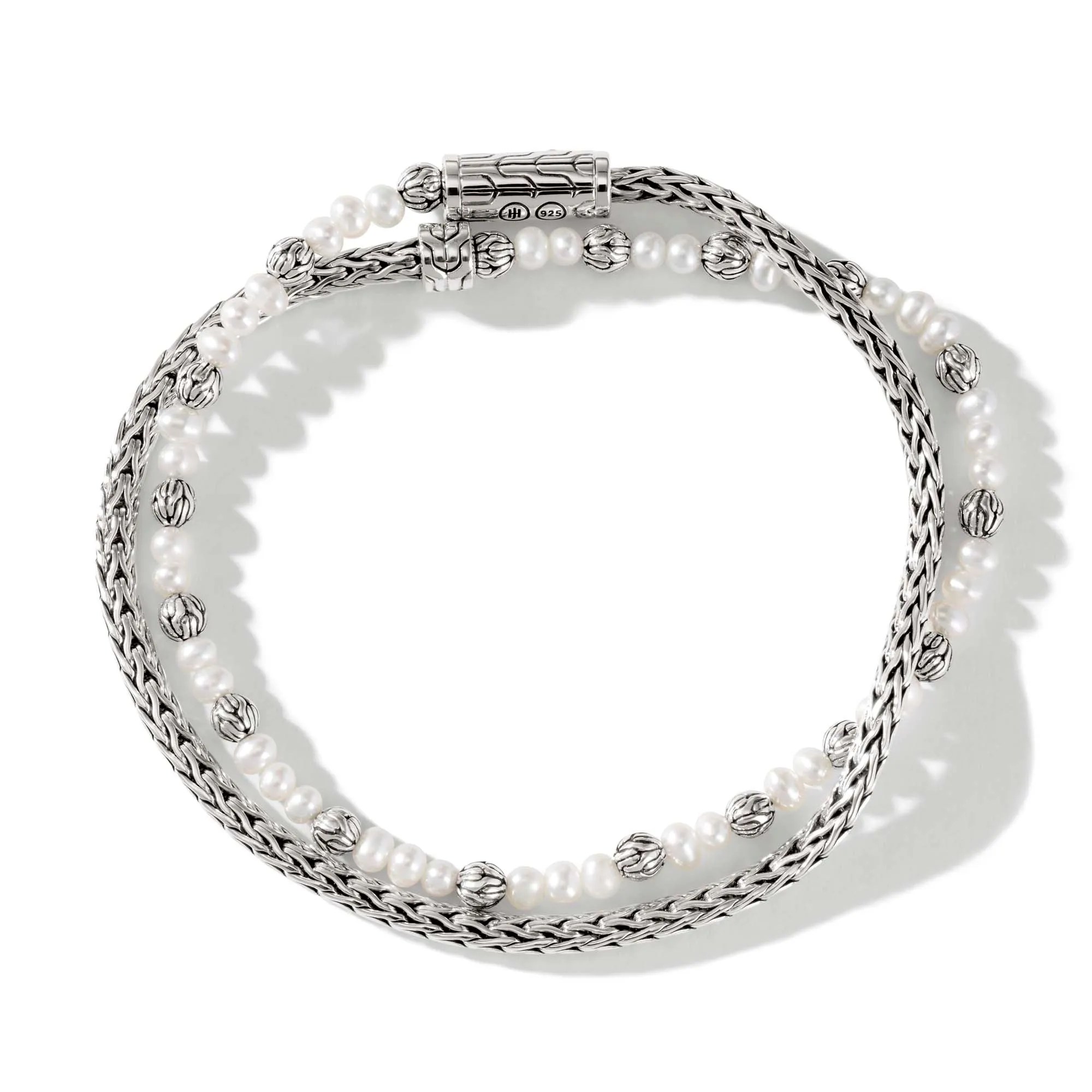 Pearl Chain Double Wrap, Sterling Silver|BB900635