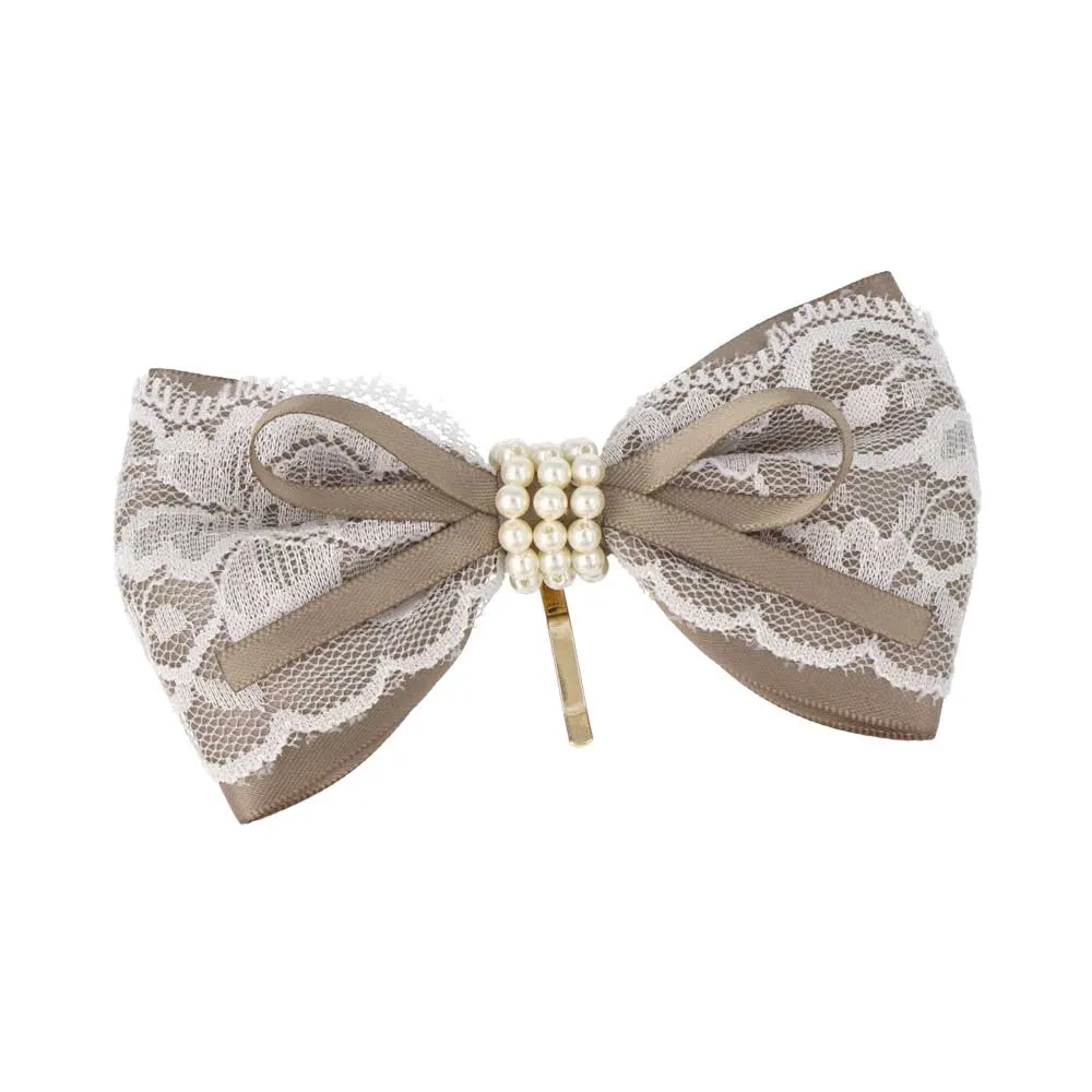 Pearl Detail Bow Pony Hook