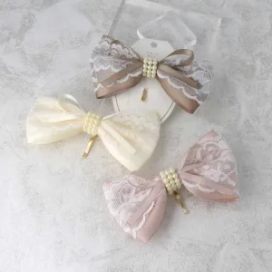 Pearl Detail Bow Pony Hook
