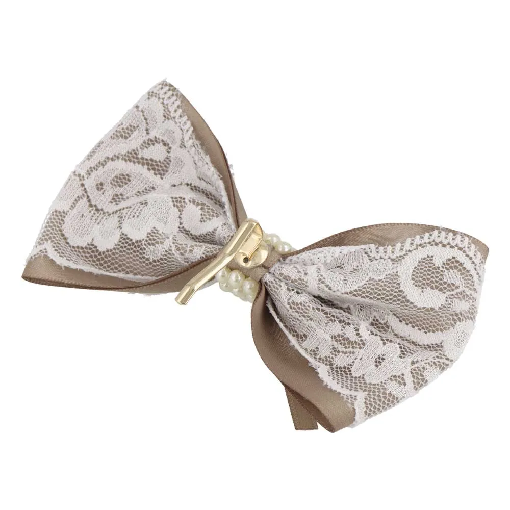 Pearl Detail Bow Pony Hook