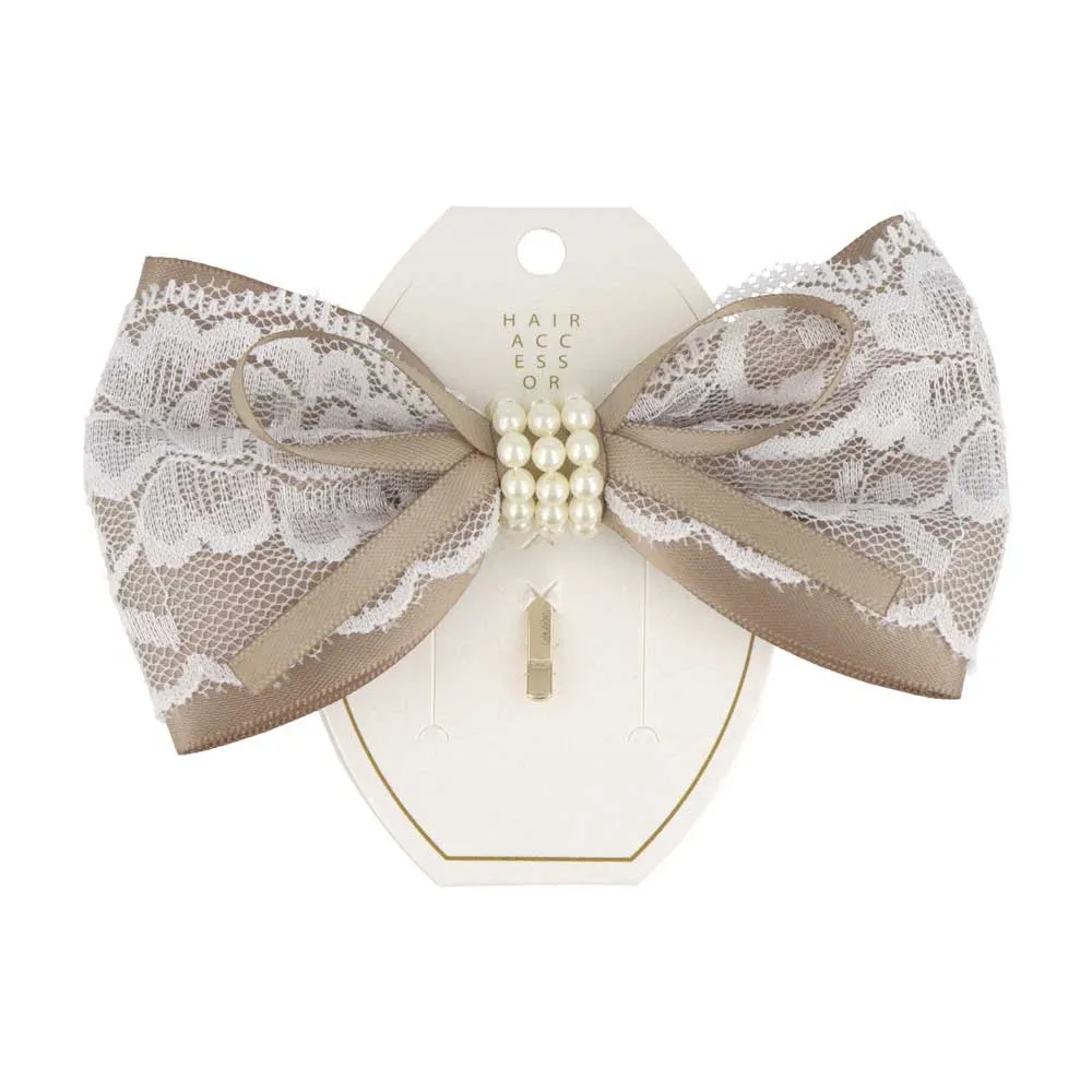 Pearl Detail Bow Pony Hook