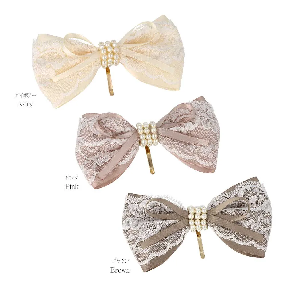 Pearl Detail Bow Pony Hook