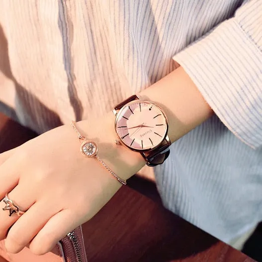 Polygonal dial design watches luxury fashion dress quartz white ladies leather wristwatch