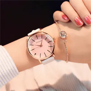 Polygonal dial design watches luxury fashion dress quartz white ladies leather wristwatch