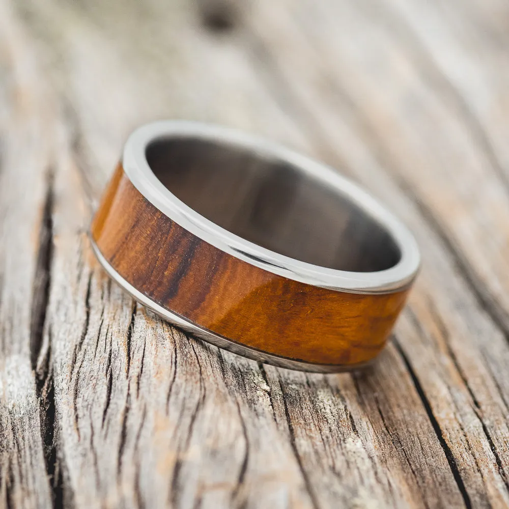 "RAINIER" - IRONWOOD WEDDING BAND - TITANIUM - SIZE 12
