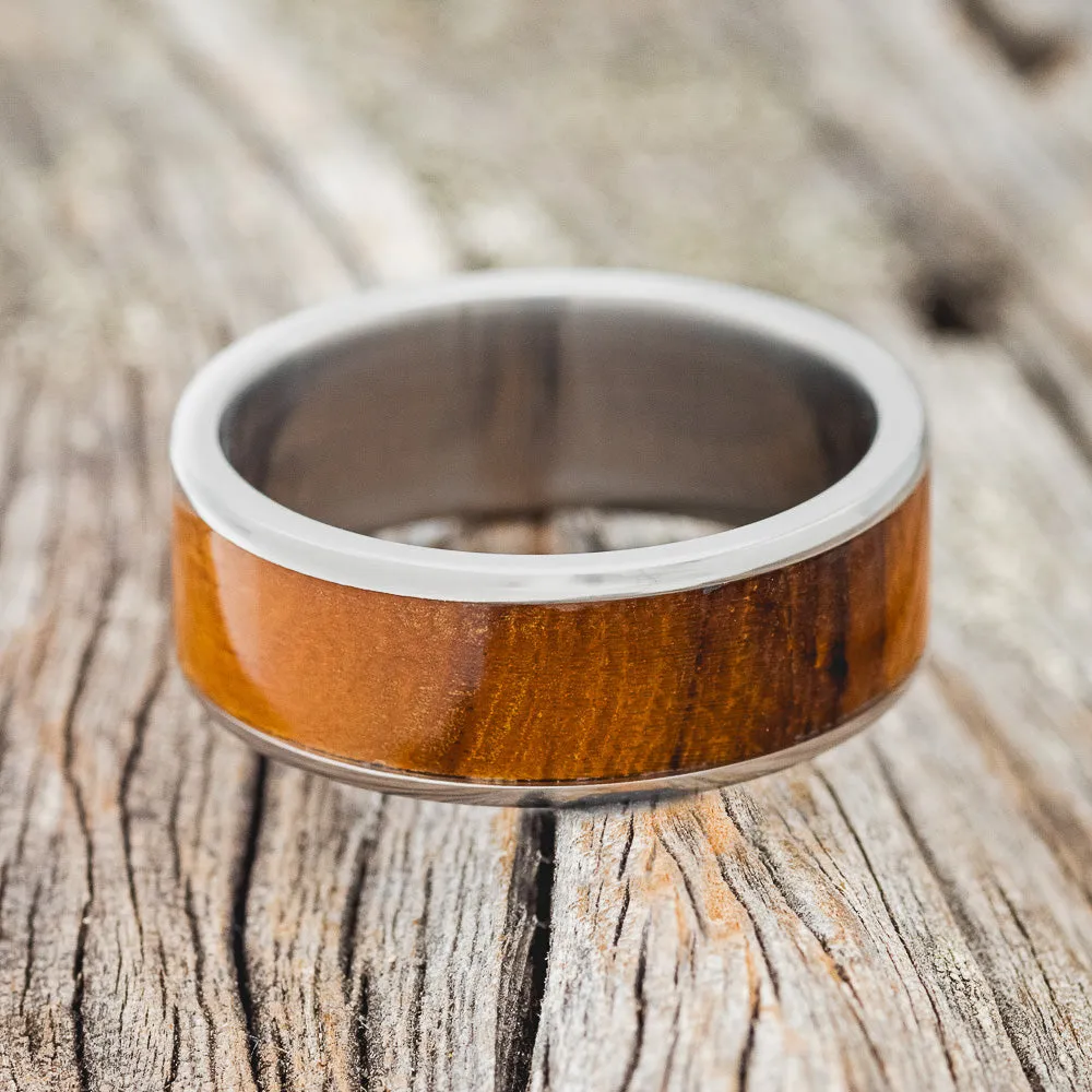 "RAINIER" - IRONWOOD WEDDING BAND - TITANIUM - SIZE 12