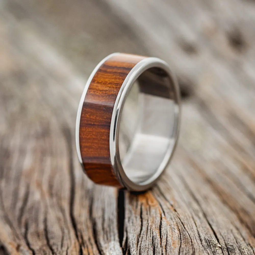 "RAINIER" - IRONWOOD WEDDING BAND - TITANIUM - SIZE 12