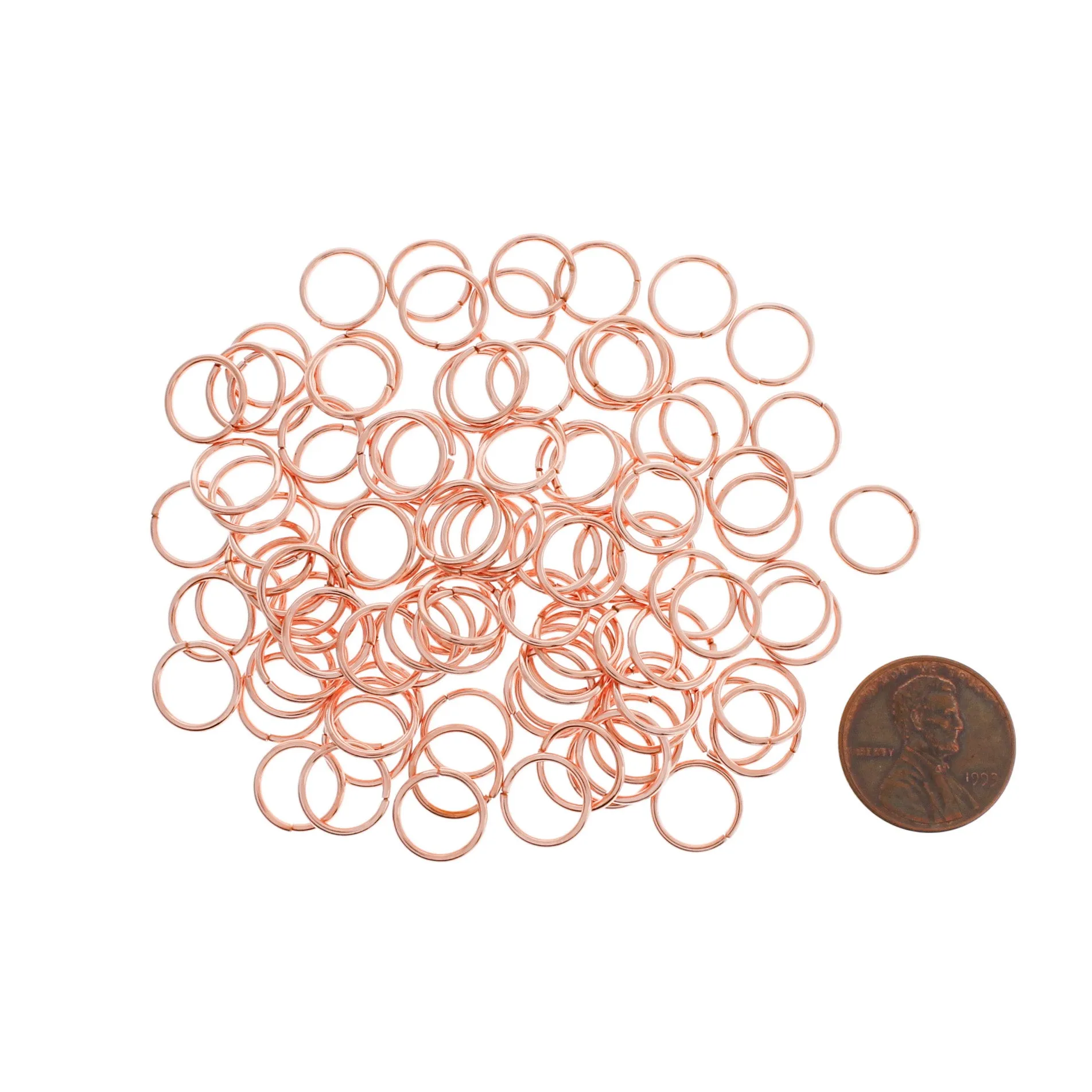 Rose Gold Tone Jump Rings 10mm x 1mm - Open 18 Gauge - 200 Rings - J277