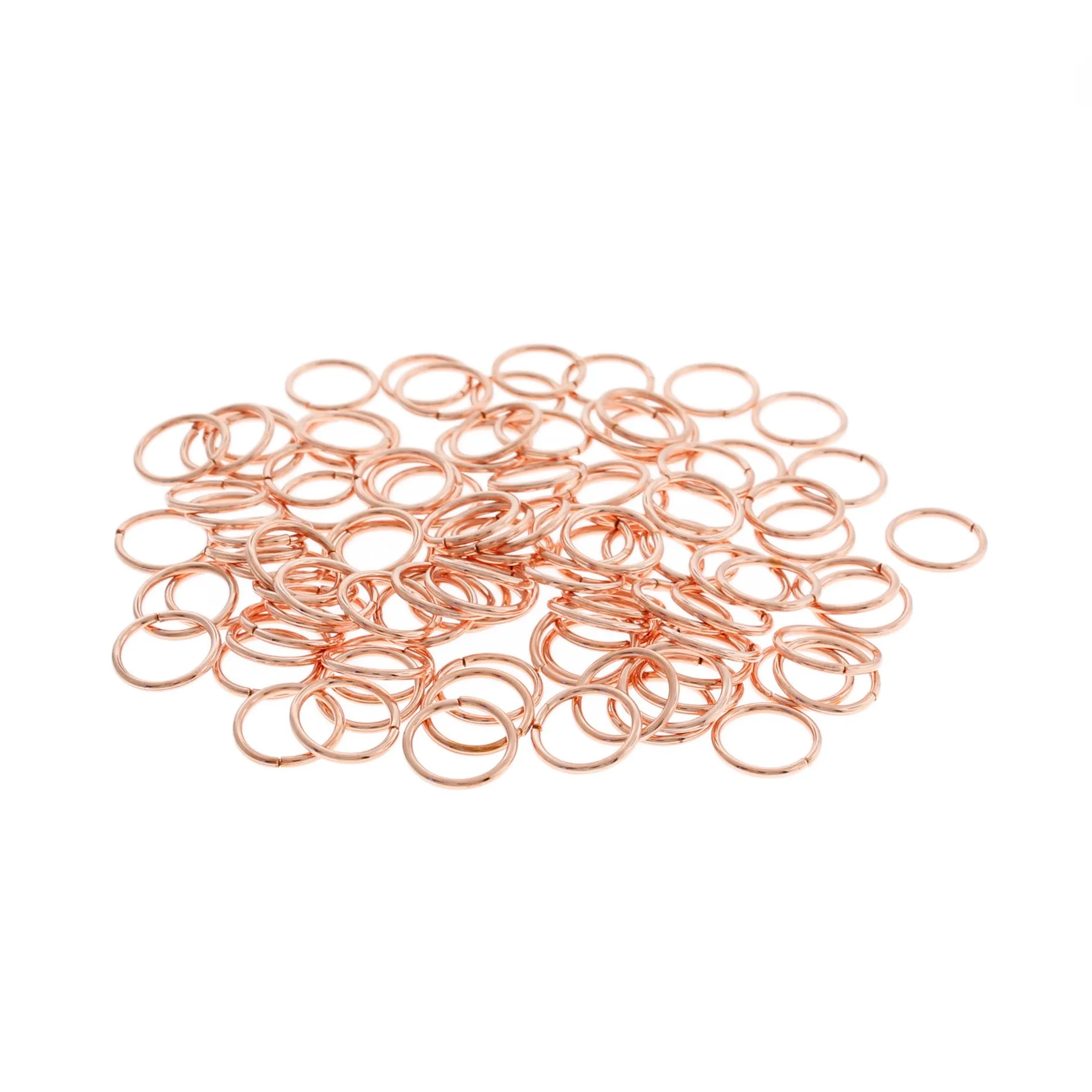 Rose Gold Tone Jump Rings 10mm x 1mm - Open 18 Gauge - 200 Rings - J277
