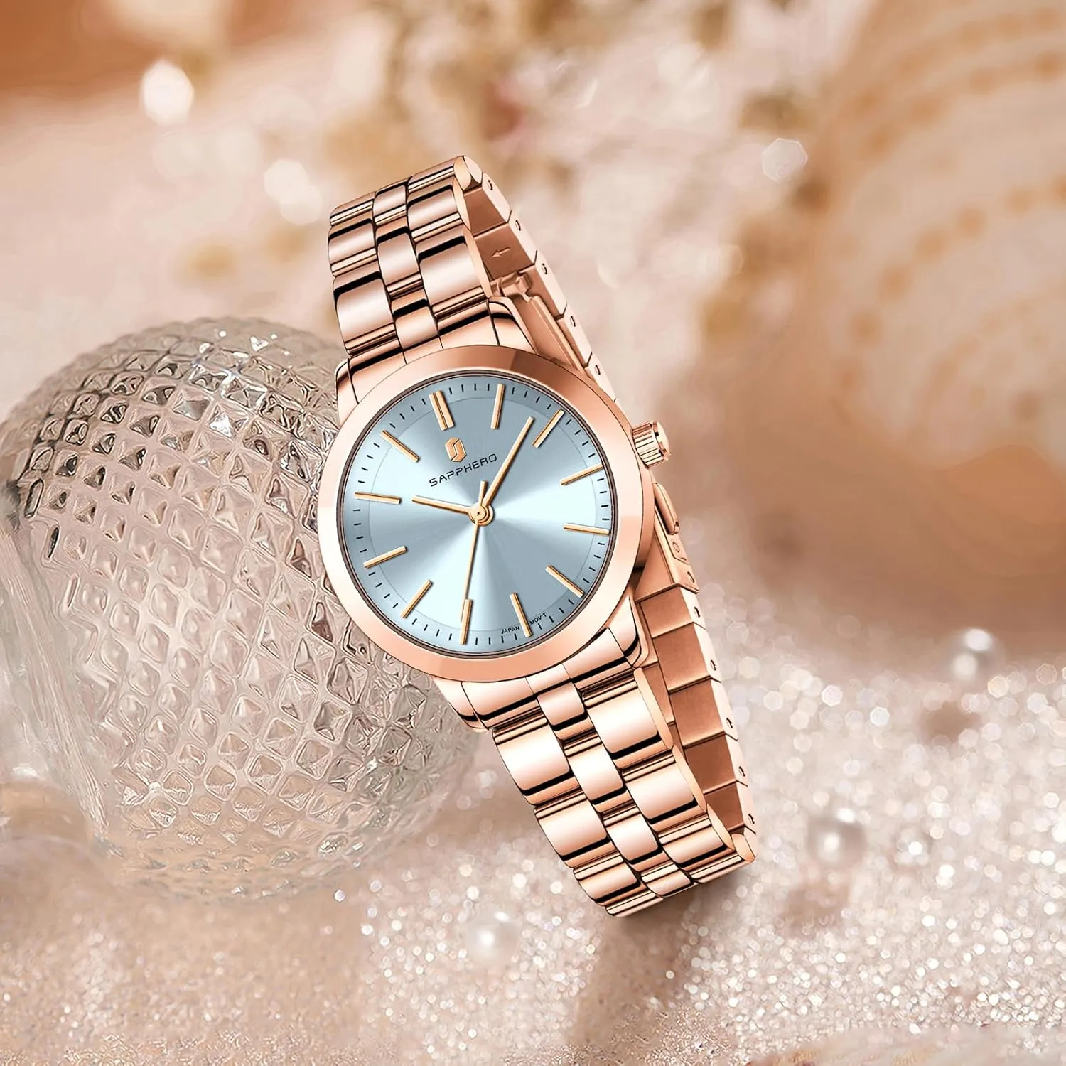 SAPPHERO Wrist Watch for Women Luxury Ladies Watches Women's Bracelet Watch Small Stainless Steel Analog 5ATM Waterproof Watches for Women