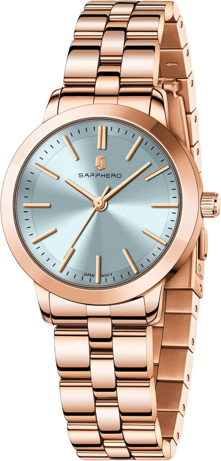 SAPPHERO Wrist Watch for Women Luxury Ladies Watches Women's Bracelet Watch Small Stainless Steel Analog 5ATM Waterproof Watches for Women