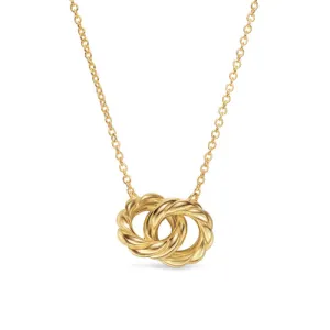Sculpted Cable Chain Necklace in 18K Yellow Gold, 9mm