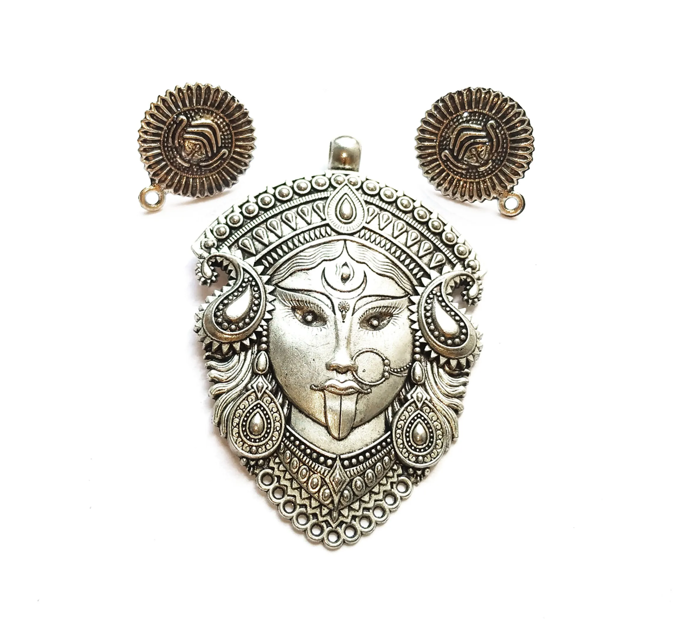 Silver Goddess Pendant and Studs