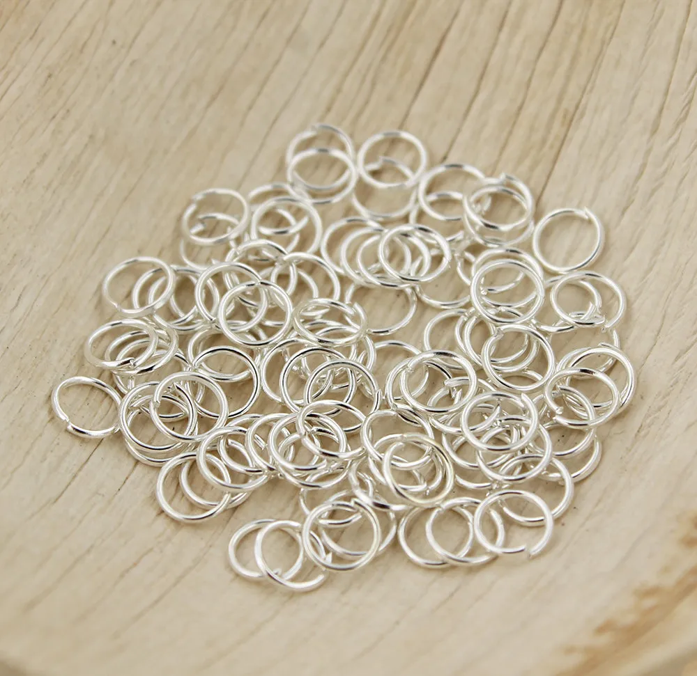 Silver Tone Jump Rings 6mm x 0.7mm - Open 21 Gauge - 350 Rings -  J108