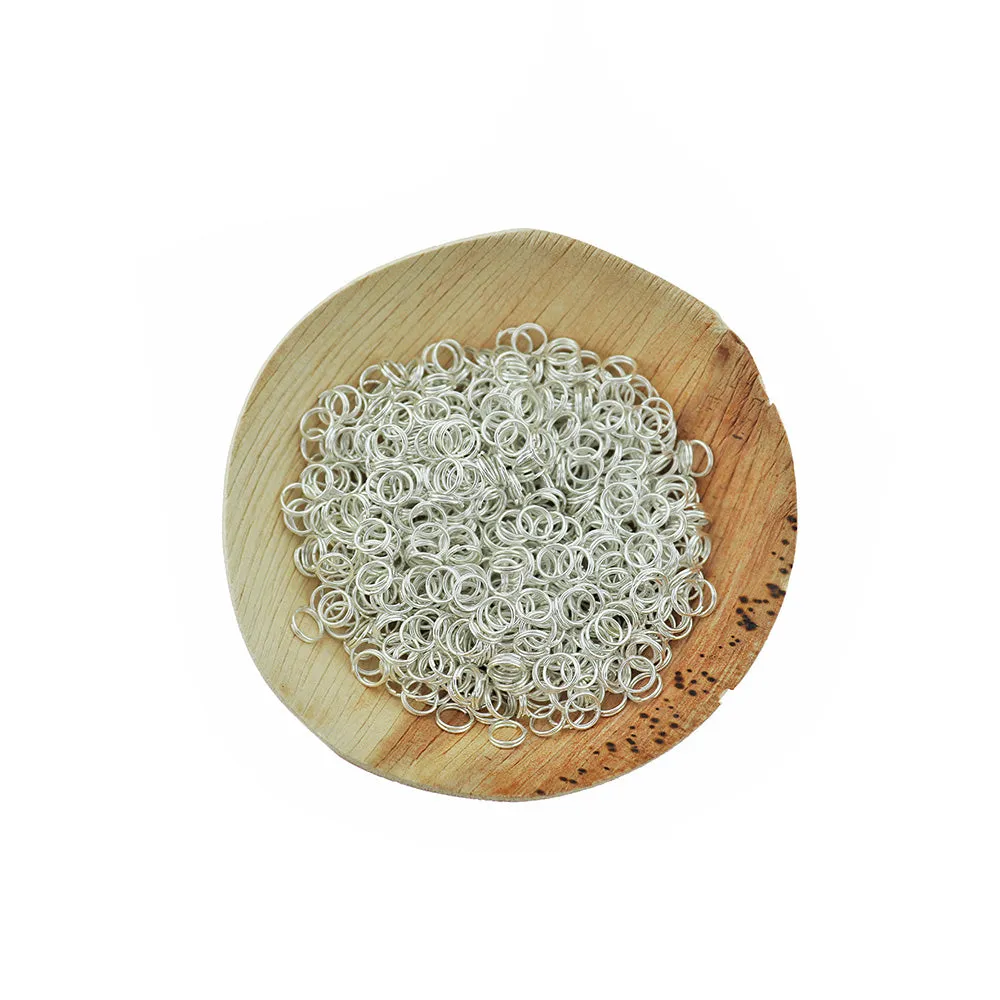 Silver Tone Split Rings 6mm x 0.6mm - Open 22 Gauge - 800 Rings - J021