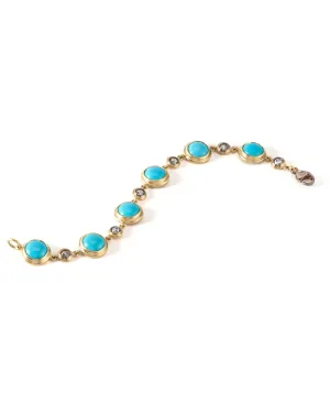 Sleeping Beauty Turquoise Grey Diamond Bracelet
