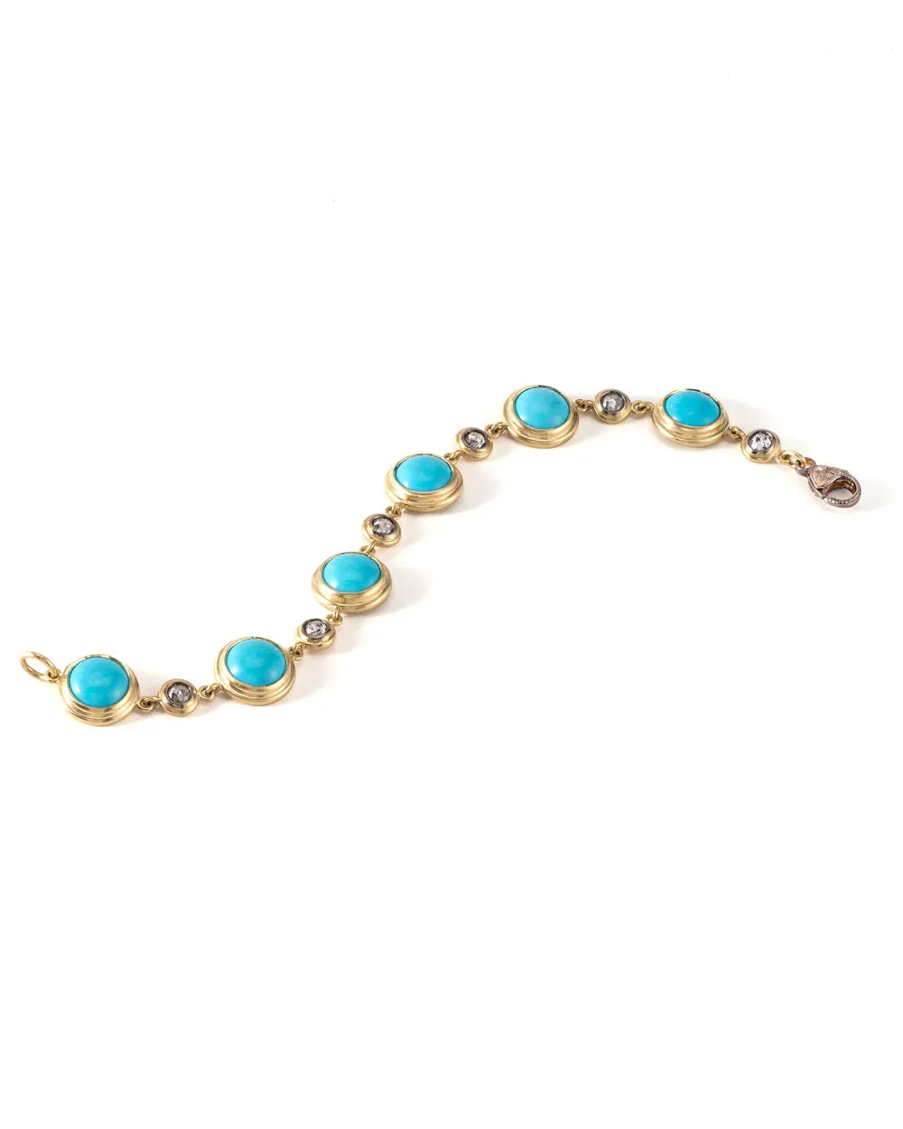 Sleeping Beauty Turquoise Grey Diamond Bracelet